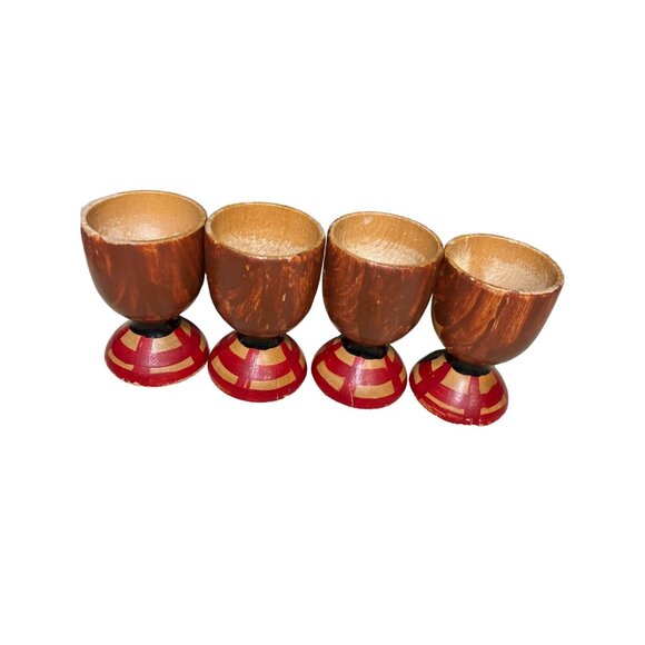 Wood Egg Cup Holders Set of 4 - Picture 5 of 9